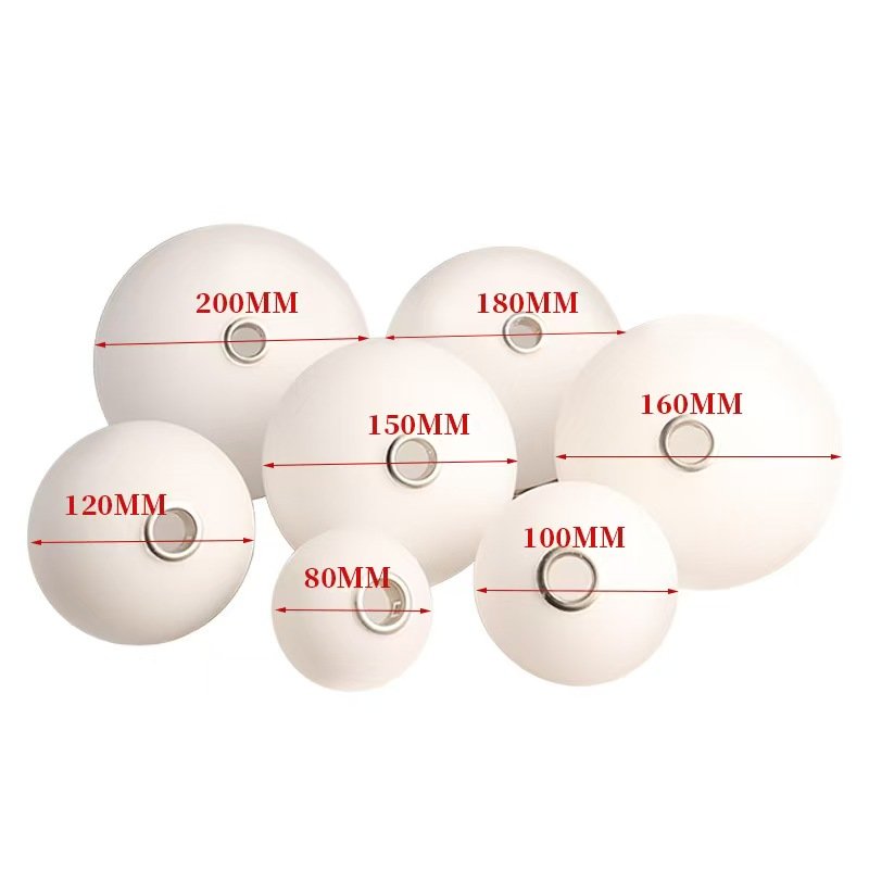 Opal matte white glass globe lamp shades with G9 threaded screw-in neck - available sizes 80mm to 200mm