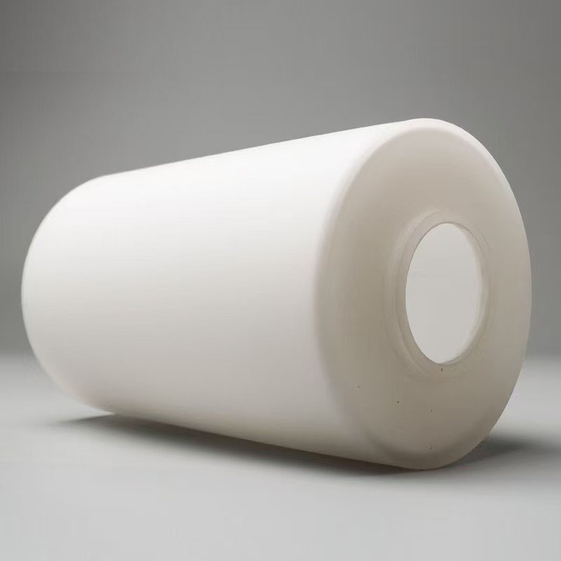 Opal white cylinder glass lamp shade with flat top and central mounting hole for pendants or wall sconces.