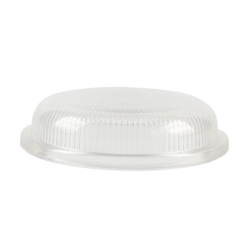 Round clear ribbed glass dome light cover, 7 inch replacement lens for flush mount ceiling fixtures, RV lights, and marine bulkhead lights
